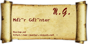 Már Günter névjegykártya